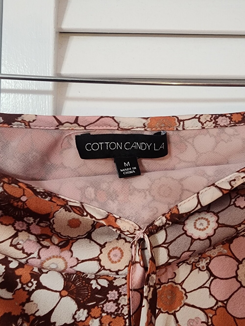 Cotton Candy LA- Pink & Brown Floral A-Line Skirt - Picture 4 of 15